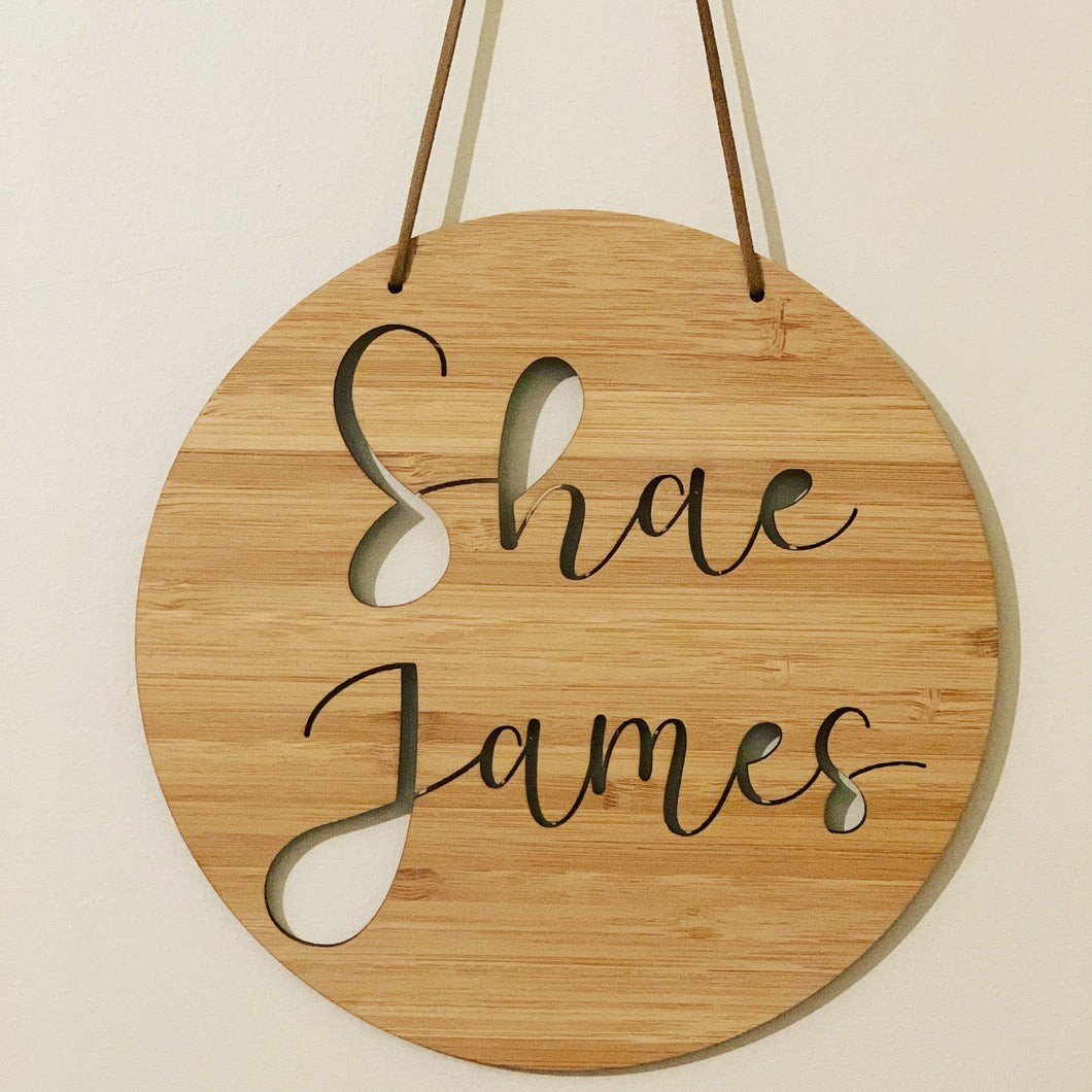 Bamboo Circle Name Plaque