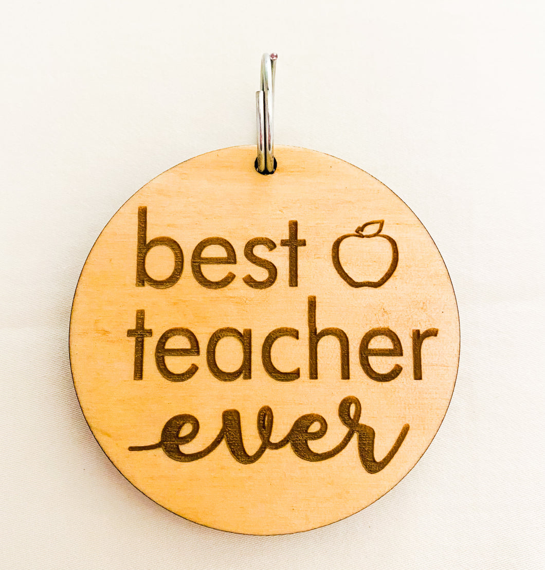 Best Teacher Ever Keyring Tag