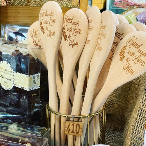 Hand made with love by mum Wooden Spoon