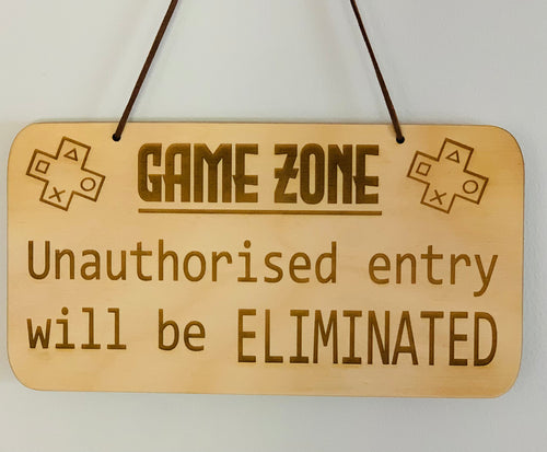 Game Zone Hanging Plaque