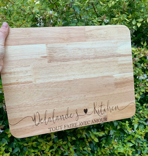 *Name* love heart Kitchen Chopping Board