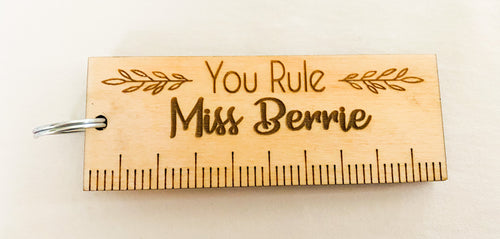 Personalised Teacher's Key Tag Ruler