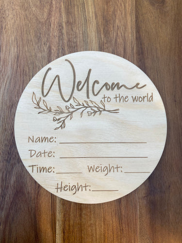 Baby Announcement Plaque! Welcome to the World