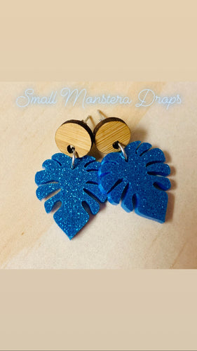 Small Monstera Leaf Earrings