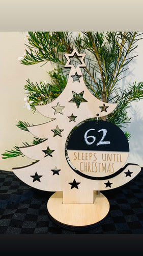 Wooden Christmas Tree Countdown