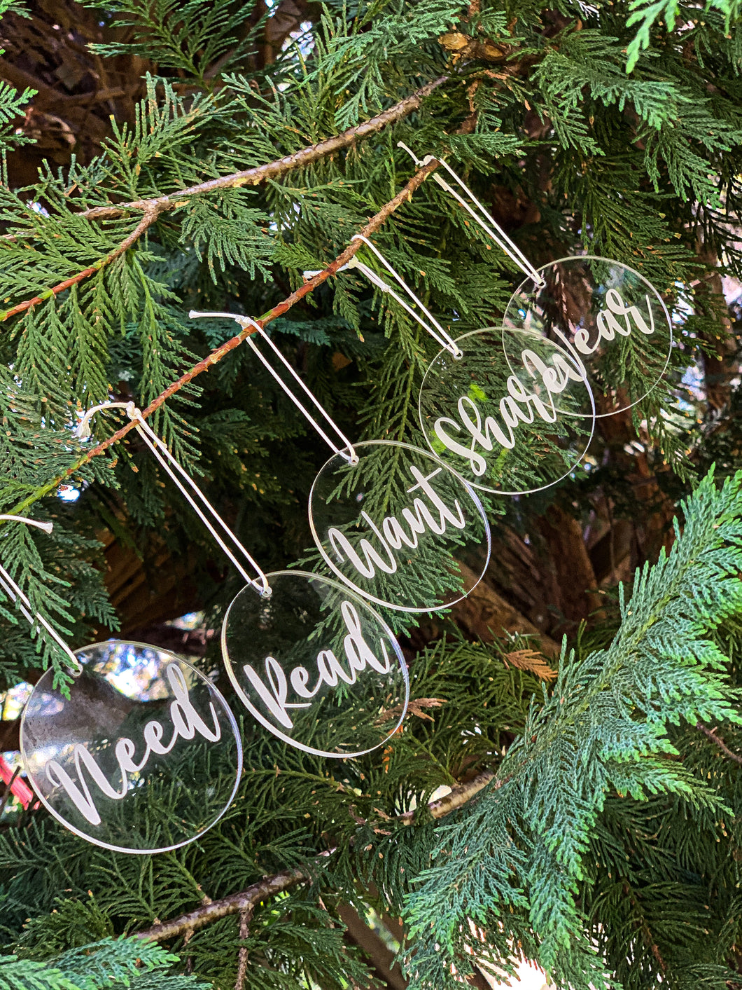 Clear Acrylic Present Tags x 5